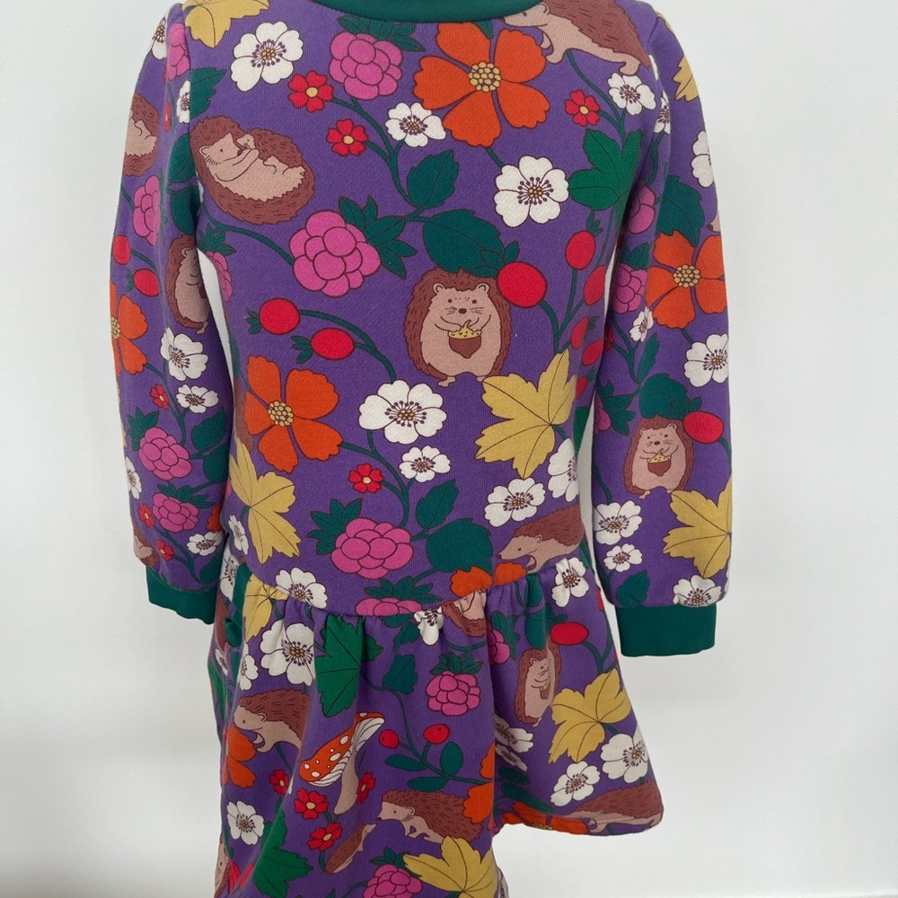 Mini Boden Purple Floral Hedgehog Dress
